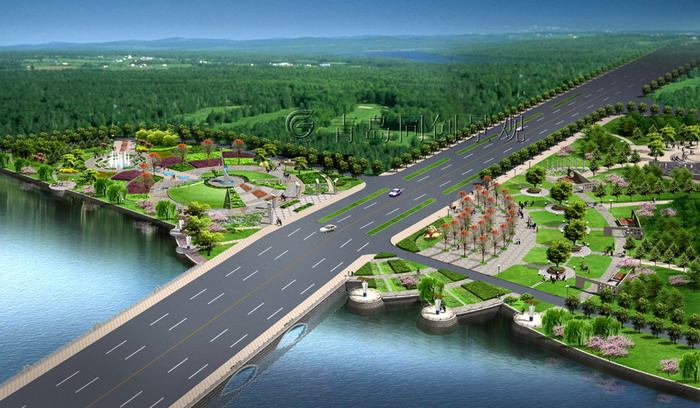 桥东效果图 景观设计与建造; 青岛同创景观设计营造有限公司