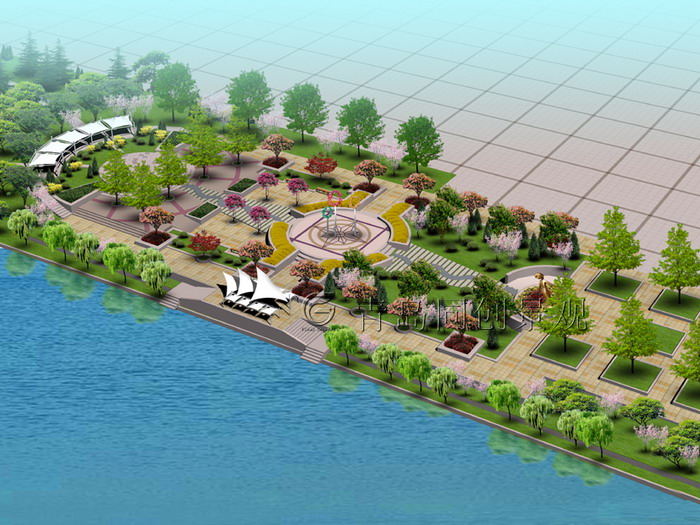 虹子河改造1 景观设计与建造; 青岛同创景观设计营造有限公司