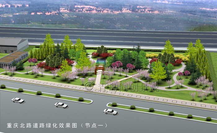 重庆北路节点 景观设计与建造; 青岛同创景观设计营造有限公司