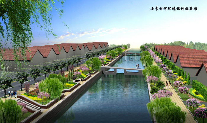 小李村河改造 景观设计与建造; 青岛同创景观设计营造有限公司